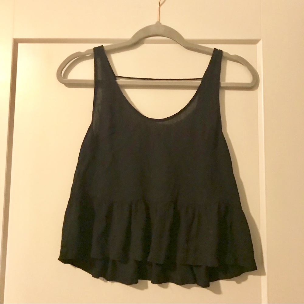 Free People Black Sheer TANK Top S